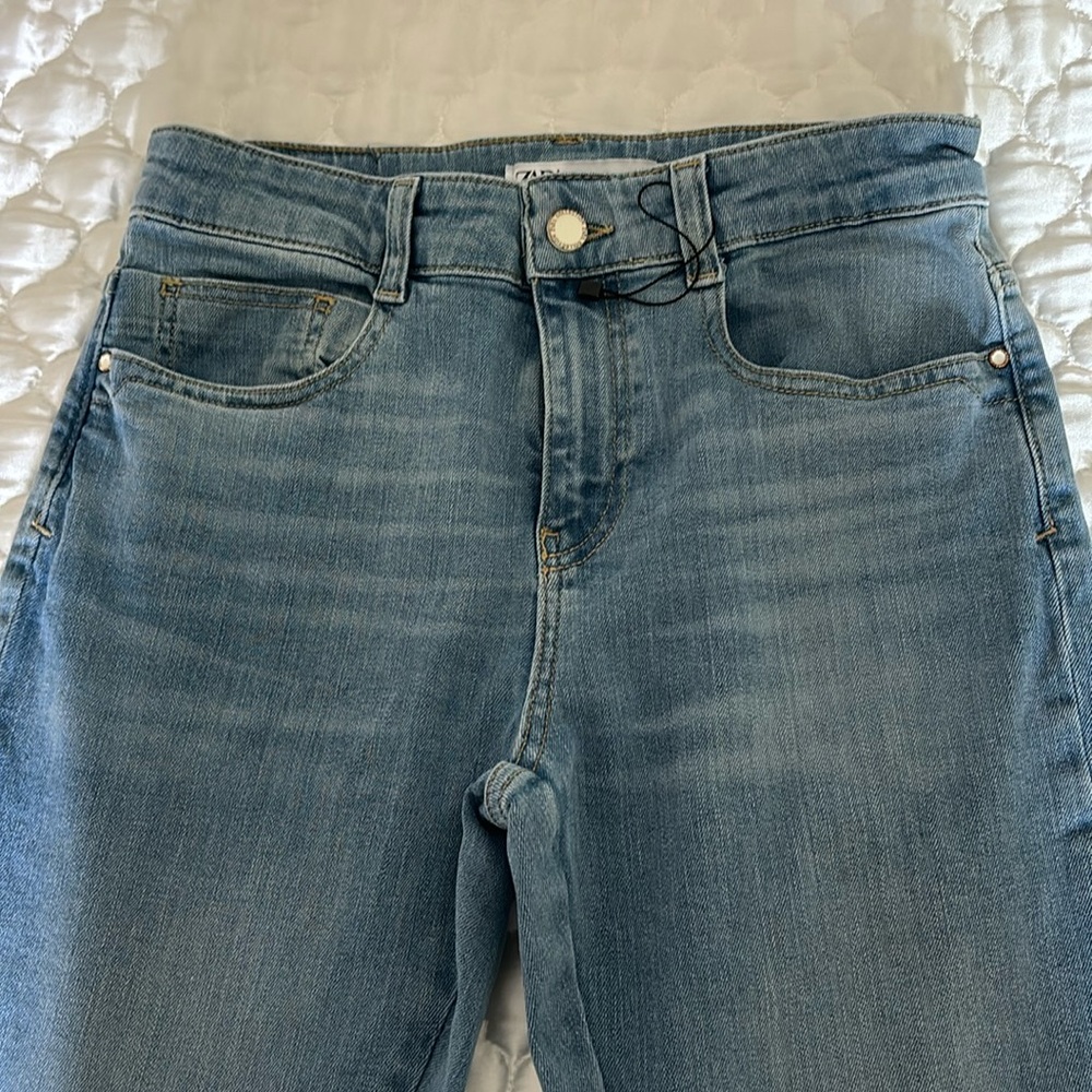 Zara light blue flare jeans